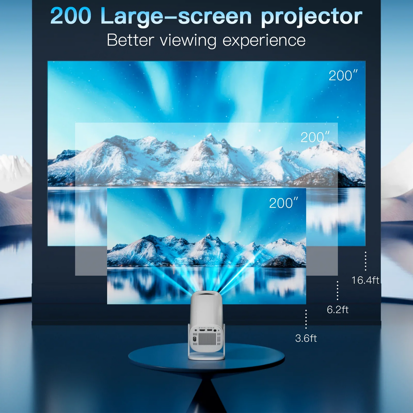 Smart Mini Portable Projector with Android 11, Wifi 6, and Bluetooth – Perfect for Outdoor Entertainment!
